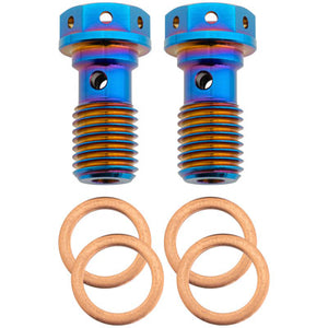 Tusk 2152730001 Titanium Banjo Bolt Kit Burnt Blue M10x1.25