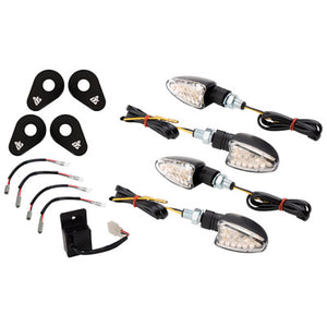 Tusk 2159290006 LED Turn Signal Kit Style 4 Standard (F/R) Black Adapter Plate