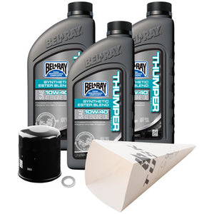 Tusk 1529860862 4-Stroke Oil Change Kit  Bel-Ray Thumper Synthetic Blend 10W-40