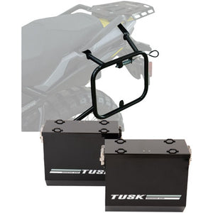 Tusk 1467340192 Aluminum Panniers with Pannier Racks V2 Large Black