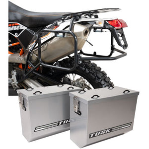 Tusk 1467340113 Aluminum Panniers with Pannier Racks V2 Large Silver