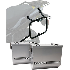 Tusk 1467340190 Aluminum Panniers with Pannier Racks V2 Large Silver