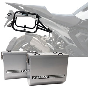 Tusk 1467340198 Aluminum Panniers with Pannier Racks V2 Large Silver