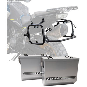 Tusk 1467340207 Aluminum Panniers with Pannier Racks V2 Large Silver