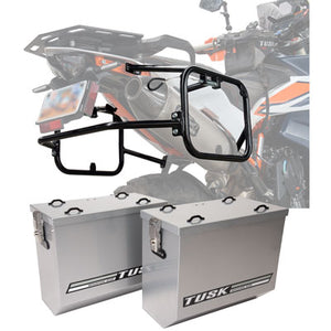 Tusk 1467340159 Aluminum Panniers with Pannier Racks V2 Medium Silver