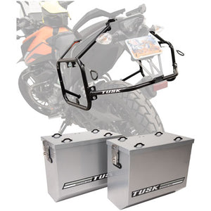 Tusk 1467340166 Aluminum Panniers with Pannier Racks V2 Medium Silver