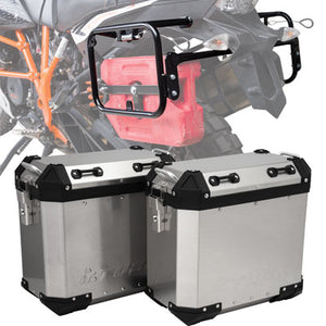 Tusk 2181320007 Frontier Panniers with Pannier Racks  Brushed Aluminum