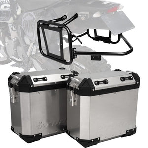 Tusk 2181320017 Frontier Panniers with Pannier Racks  Brushed Aluminum