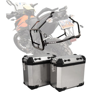 Tusk 2181320039 Frontier Panniers with Pannier Racks  Brushed Aluminum