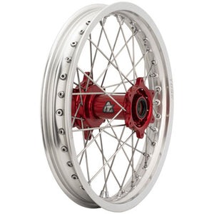 Tusk 1418500260 Impact Complete Wheel - Rear 18 x 2.15 Silver Rim/Spoke/Red Hub