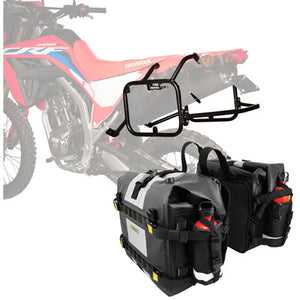 Tusk 2149440021 Pannier Racks with Nelson Rigg Hurricane Dry Saddlebags  Black