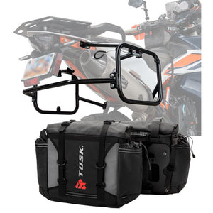 Tusk 1999660017 Pannier Racks With Olympus Pannier Bags Black/Grey