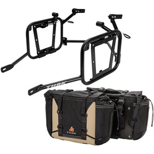 Tusk 1999660028 Pannier Racks With Olympus Pannier Bags Black/Tan