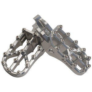 Tusk 2160780004 Strike Billet Moto Foot Pegs  Silver