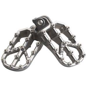 Tusk 2160780006 Strike Billet Moto Foot Pegs  Silver