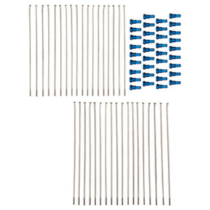 Tusk 1420280042 Motorcycle Spoke Kit - Front 21" Silver Spoke/Blue Nipple